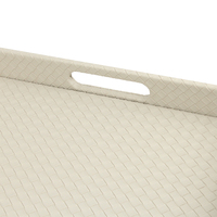 Jaster — plateau de rangement en cuir Pu, couleur blanche, élégant et décoratif, pour hôtel et maison