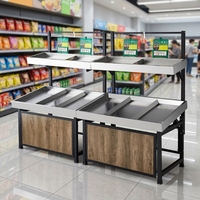 Supermarkt Obst- und Gemüse-Ausstellungsregal Insel-Werbeständer Verstellbare Badezimmerregale