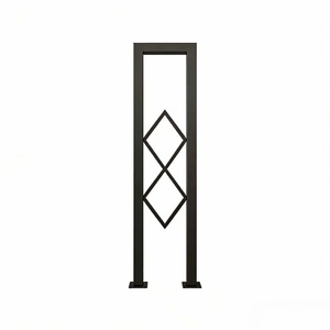 U-Shaped <b>Black</b> Wrought Iron Railing Post Minimalist Design Indoor Stair Railings Durable Metal Handrail Part - Product Image 1