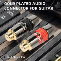 Câble de guitare et prise de haut-parleur en cuivre sans oxygène professionnel 1P RCA Adaptateur de broche plaqué or Connecteurs d'instruments