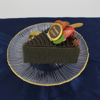 Vente en gros d'assiettes plates rondes en verre de 8 pouces plats de service assiettes de luxe avec bordure dorée ensemble de dîner fait main pour dîner