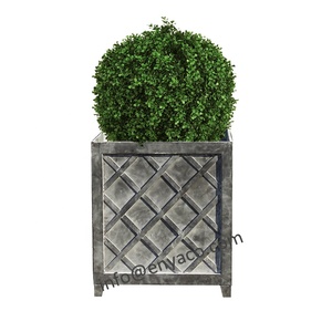 Aged <strong>Zinc</strong> Finished Estate Classic Trellis Design Metal Plant Boxes Outdoor Backyard Flower Pots and <strong>Planters</strong> - Product Image 2