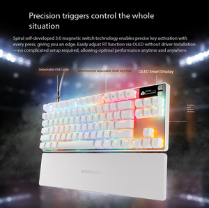 Teclado para Juegos SteelSeries <span class=keywords><strong>Apex</strong></span> <span class=keywords><strong>Pro</strong></span> <span class=keywords><strong>TKL</strong></span> Gen3 de Tercera Generación con Ejes Magnéticos, Teclado para Juegos con Cable - Product Image 3