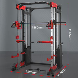 Rack de Sentadillas Multifuncional Rojo/Azul de Acero para Entrenamiento de Fuerza Comercial, Gimnasio en Casa, 320KG, Unisex - Product Image 2