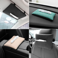 Boîte à mouchoirs de voiture de luxe en suède YECAI, support de mouchoirs suspendu pour pare-soleil, accessoires intérieurs de voiture pour appuie-tête arrière