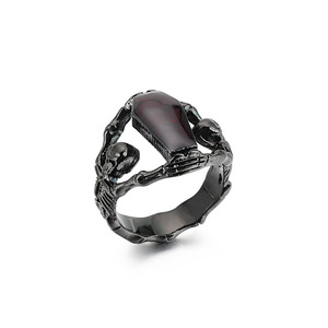 Gothic Punk Schmuck Edelstahl Sarg Vampir Totenkopf Ringe für Männer - Product Image 6