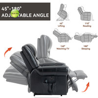 Fauteuil inclinable électrique avec porte-gobelet USB et éclairage LED pour personnes âgées, mobilier de salon pour cinéma maison