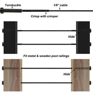 Kit de barandilla de <span class=keywords><strong>cable</strong></span> invisible negro Tensor DE CAMBIO DE 1/8 "y terminal oculto T316 Acero inoxidable - Product Image 4