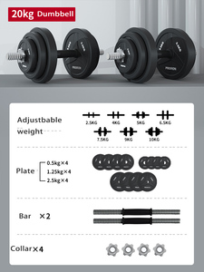 <span class=keywords><strong>PROIRON</strong></span> <span class=keywords><strong>20kg</strong></span> Nuevo fabricante Fitness Pesas de goma negras Juego de <span class=keywords><strong>mancuernas</strong></span> <span class=keywords><strong>ajustables</strong></span> personalizadas, pesas <span class=keywords><strong>ajustables</strong></span> Mancuerna - Product Image 4