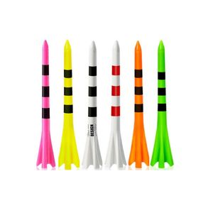 Tees de golf en plastique à faible résistance de 83 mm avec design à 5 branches rayées - Accessoires de golf promotionnels durables en gros pour logos personnalisés - Product Image 1