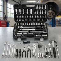 VOKEX Juego de Herramientas de Reparación Automotriz de 94 Piezas, Juego de Llaves de Trinquete, Vasos y Puntas de Destornillador, Acero al Cromo Vanadio CR-V, Estuche Rígido