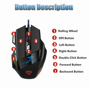 Souris de jeu professionnelle à <span class=keywords><strong>connecteur</strong></span> gratuit à <span class=keywords><strong>double</strong></span> clic <span class=keywords><strong>USB</strong></span> filaire souris de jeu à lumière respiratoire à 7 touches personnalisation en gros - Product Image 4