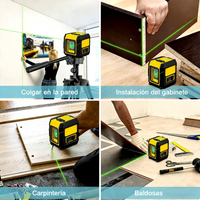 Mini niveau laser, vert, 2 lignes laser, 360° °   Niveau vertical et auto-nivelant automatique, outil portatif, alimenté par batterie 20V
