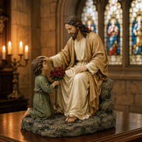 Sculpture artistique en polyrésine de Jésus - Statue religieuse catholique de saint avec style DIY