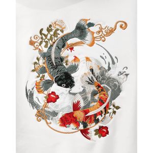 Sweat-shirt à col rond pour homme Niepce Inc, broderie de poisson koi, pull graphique fait main, tissu tricoté, style streetwear - Product Image 4