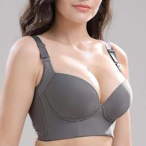 Vente chaude sans couture Body Fit femmes <span class=keywords><strong>soutien</strong></span>-<span class=keywords><strong>gorge</strong></span> <span class=keywords><strong>Invisible</strong></span> Push Deep Cup Incorporated Shapewear Nylon vente chaude dos gros <span class=keywords><strong>soutien</strong></span>-<span class=keywords><strong>gorge</strong></span> - Product Image 2
