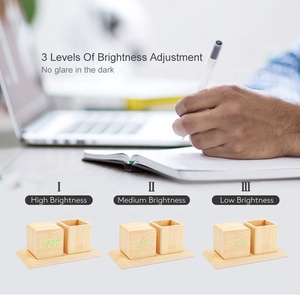 Đồng Hồ Để Bàn Kỹ Thuật Số Bằng Gỗ Trang Trí Bằng Gỗ Với Giá Đỡ Bút KH-WC009 CE RoHS Đã Được Phê Duyệt - Product Image 6