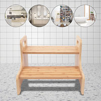 Repose-pieds en bambou personnalisé à 2 niveaux, style nouveau, durable, chaise en bois, marchepied pour enfant, marchepied multifonctionnel pour l'extérieur, aide de cuisine