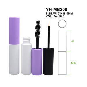 Tube cosmétique cylindrique en plastique transparent pour mascara et eye-liner, avec brosse fine en nylon, imprimé personnalisé, moulé par injection - Product Image 2