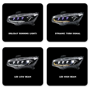 ไฟหน้าสำหรับ <span class=keywords><strong>Honda</strong></span> Civic รุ่นที่ 10 ปี 2016-2021 ไฟหน้ารถซีดาน แฮทช์แบ็ก TypeR CIVIC 2020 ไฟหน้าทรงเพชร ไฟหน้ารถยนต์ - Product Image 4