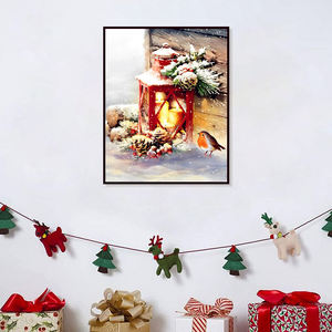 <span class=keywords><strong>Pintura</strong></span> por números arte Navidad vela linterna hogar pared decoración pintada a mano DIY <span class=keywords><strong>pintura</strong></span> al óleo por números Kits - Product Image 2