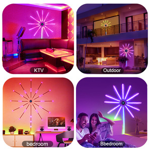 Lumières LED solaires en forme de feux d'artifice, contrôle intelligent par application, mode musique, guirlandes lumineuses, décoration de jardin extérieure, étanche - Product Image 2