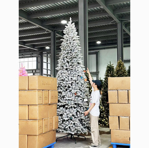 Trong Nhà 12ft Khổng Lồ Đổ Xô LED Cây Giáng Sinh Trang Trí Kỳ Nghỉ Tuyết Hiệu Quả PE PVC Cây Giáng Sinh Với Đèn - Product Image 1