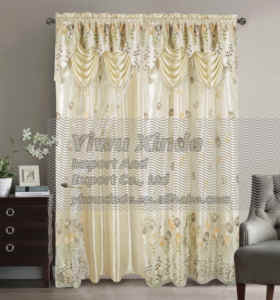 Tenda Oscurante Pronta per la Spedizione con Mantovana Integrata, <span class=keywords><strong>Tende</strong></span> di Lusso con <span class=keywords><strong>Pizzo</strong></span> per Camera da Letto e Soggiorno - Product Image 2