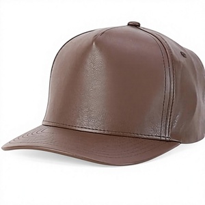 Waterproof PU Leather Baseball <b>Cap</b> Mens Tactical Biker <b>Hat</b> Custom Embossed Logo Heavy Duty Leather <b>Cap</b> Wholesale - Product Image 1