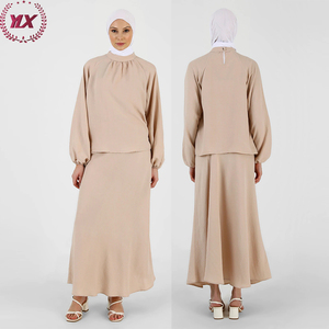 Commercio all'ingrosso 2 pezzi di <span class=keywords><strong>abbigliamento</strong></span> donna musulmana stile semplice tuta Casual islamica camicetta popolare con pantaloni <span class=keywords><strong>Online</strong></span> - Product Image 5