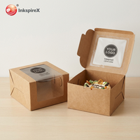 Boîte à gâteau en papier kraft de haute qualité, emballage pour desserts sucrés, petite boîte d'emballage pour gâteaux, boîte imprimée avec fenêtre