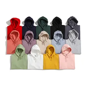300g pullover hooded sweatshirt thin combed reversible fabric blank hoodie wholesale custom logo