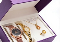 Boîte à montres double en cuir PU avec coussin, personnalisable avec logo, pour couple, idéale pour le rangement et l'emballage de bijoux – Vente en gros directe usine