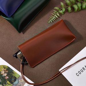 Durable Faux Leather Sunglasses <b>Case</b> Portable <b>Glasses</b> <b>Case</b> Hanging Travel Eyeglasses Holder with Lanyard - Product Image 2