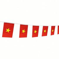 Drapeaux miniatures en polyester du Vietnam, guirlandes de fanions nationaux vietnamiens pour la décoration, vente en gros