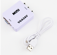 Adaptateur Mini VGA2AV en Gros OEM 1080P 60Hz Convertisseur Audio Vidéo CVBS RCA Compatible Projecteur Voiture Ordinateur Plastique Métal
