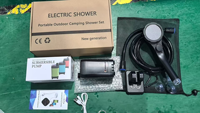 Douche portable pour le camping, 6000 mAh rechargeable, affichage LED intelligent, 4 modes de pulvérisation, étanche IPX7, 8