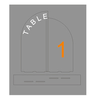 Numéros de table et menus de mariage modernes en acrylique durable, écologiques, dorés, givrés, à double demi-arche, pour réception de mariage