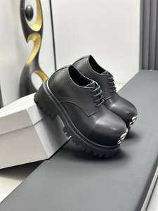 Chaussures en cuir pour hommes, à semelle épaisse, confortables, respirantes, à lacets, tendance, décontractées et habillées, en stock - Product Image 4