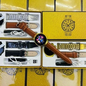 Montre connectée 2 en 1 SportWatch avec deux bracelets, forme ronde, montre intelligente dorée avec bracelet en métal pour <span class=keywords><strong>HuaWei</strong></span> - Product Image 6