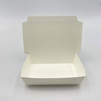 Boîte à emporter en papier kraft naturel jetable de 450 ml avec couvercle unique, récipient alimentaire pour restaurant, restauration rapide, emballage de traiteur
