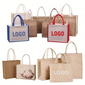 Durable Jute <b>Tote</b> Bags Bulk Custom Printed Logo for Grocery Store & Supermarket | Reusable Shopping Bag Supplier - Product Image 2