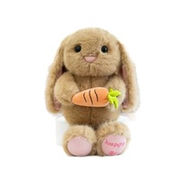 Nouvelle Peluche Super Douce Lapin Carotte Joyeux, Dessin Animé Réaliste, en Coton PP, Anti-Stress, Brodé, Verni UV, pour Pâques
