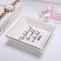 Présentoir à bijoux en céramique, Style moderne, Logo personnalisé, plateau à bijoux, anneau en céramique, plateau à bibelots décoratif
