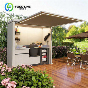 Cocina Exterior Premium Resistente al Viento y a la Lluvia con Refrigerador Integrado para Barriles y Parrilla para Asar - Product Image 6