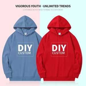 Pull à capuche en coton pour homme avec logo personnalisé, impression en relief, design DIY, vêtements décontractés d'automne et d'hiver, bonnet unisexe - Product Image 2