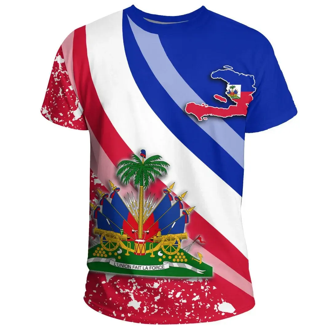 Precio bajo al por mayor Haiti Elelments Summer Tops Ropa Quick Dry Hombre Moda Deportes Camisetas Personalizadas Fancy Short Sleeve