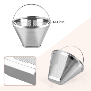 Cuisinart Maker Coffee Bar Brewer Compatible Cone Shape Réutilisable <span class=keywords><strong>Filtre</strong></span> à café en acier inoxydable <span class=keywords><strong>Filtre</strong></span> à tasse <span class=keywords><strong>permanent</strong></span> - Product Image 2