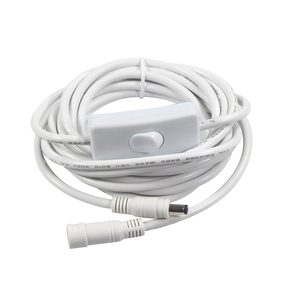 Câble blanc 12V DC avec interrupteur marche/arrêt 5.5mm * 2.1mm mâle à femelle prise baril pour lumière LED dans l'électronique grand public - Product Image 1