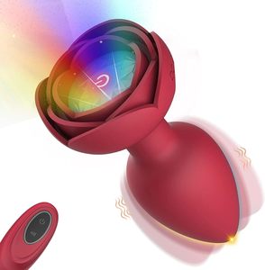 <span class=keywords><strong>Plug</strong></span> <span class=keywords><strong>Anale</strong></span> Vibrante con 10 Modalità di Vibrazione, LED Ricaricabile, 100% Impermeabile, Senza Lattice, Giocattolo Sessuale Rosa - Product Image 1